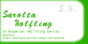 sarolta wolfling business card